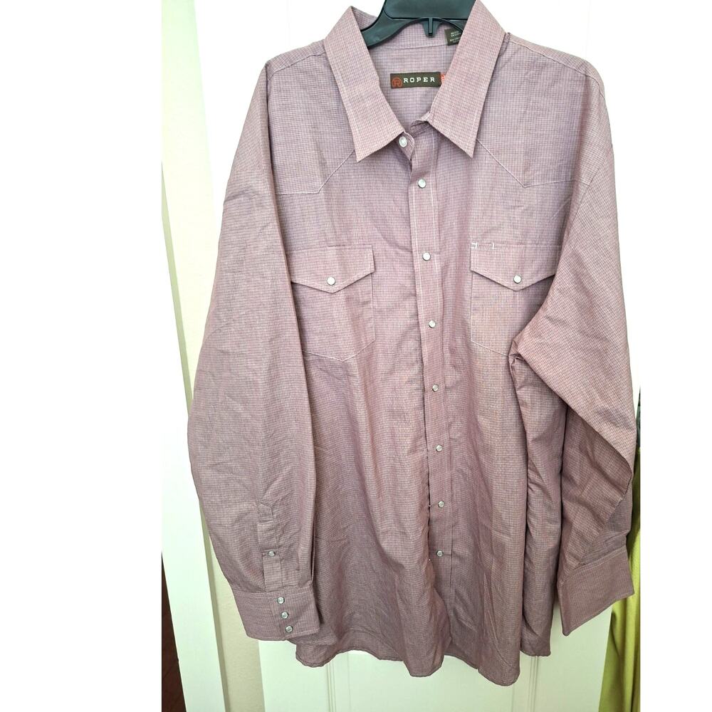 Roper Men's Shirt Button Front Pearl Snap Western 3XL Long Sleeve